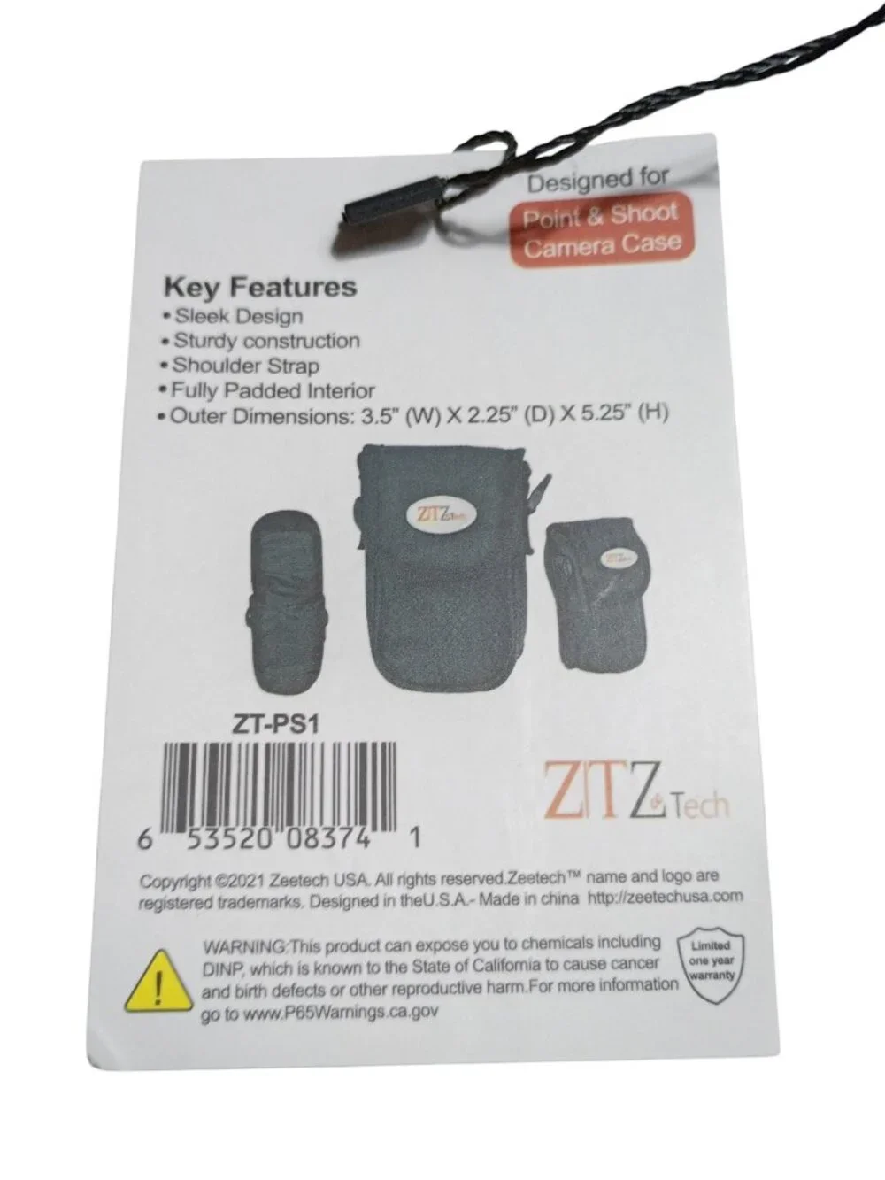 Zitz Tech Zt-Ps1 Digital Point And Shoot Camera Case Padded Strap Black Nylon